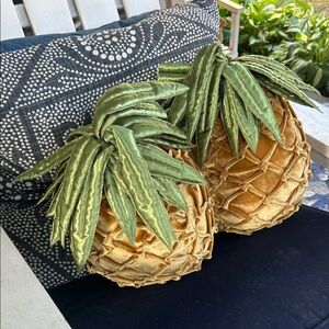 Vintage Plush Velour Pineapple Shaped Decorative Pillows